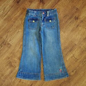 Size 3 Piping Hot Vintage Blue Denim Bootleg Jeans EUC