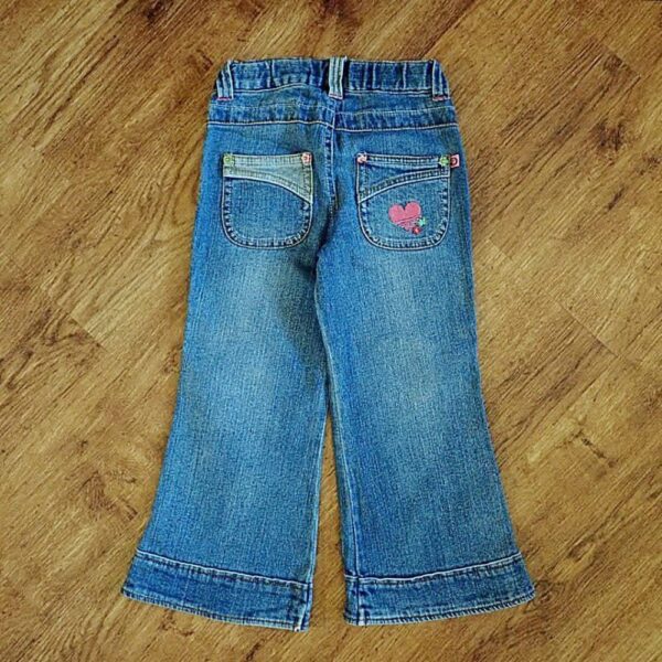Size 3 Piping Hot Vintage Blue Denim Bootleg Jeans EUC - Image 2