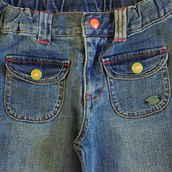 Size 3 Piping Hot Vintage Blue Denim Bootleg Jeans EUC - Image 3