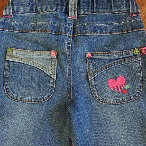 Size 3 Piping Hot Vintage Blue Denim Bootleg Jeans EUC - Image 4