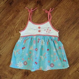 Size 3 Pumpkin Patch Blue & White Printed Top EUC