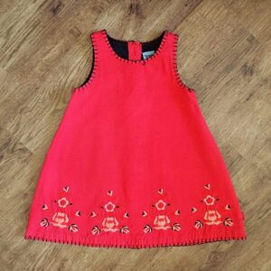 Size 3 Pumpkin Patch Nearly-Vintage Embroidered Smock Dress EUC