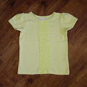 Size 3 Pumpkin Patch Yellow Floral-Lace Tee EUC