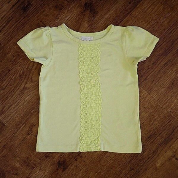 Size 3 Pumpkin Patch Yellow Floral-Lace Tee EUC