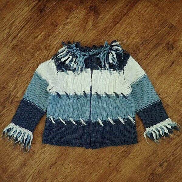 Size 3 Multicoloured Block-Striped Cardigan by Tag Kids EUC