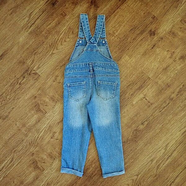 Size 3 Target Blue Stretch Denim Overalls EUC - Image 2