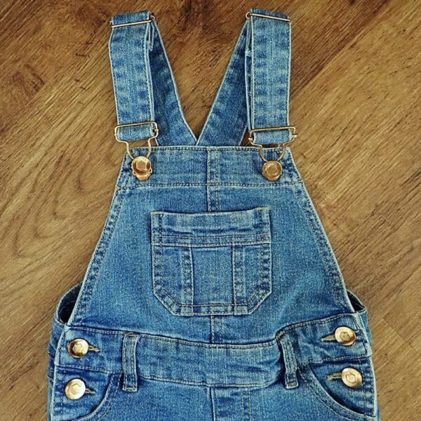 Size 3 Target Blue Stretch Denim Overalls EUC - Image 3