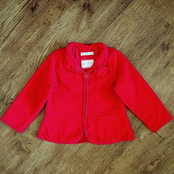Size 3 Target Cherry Red Heavyweight Polar Fleece Jacket EUC