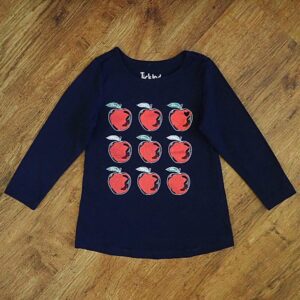 Size 3 Tickled Pink 'Red-Apple-Matrix' Long Sleeve Tee NOS