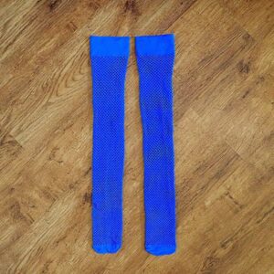 Size 4/6 Cobalt Blue Open Weave Fashion Stockings EUC