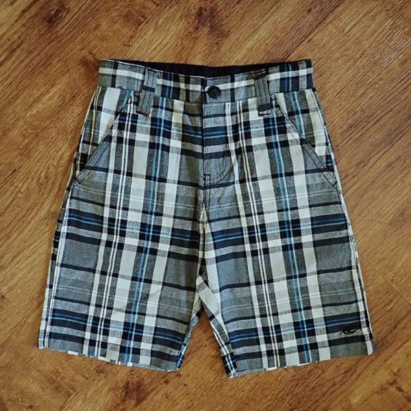 Size 4 Wave Zone Black & White Plaid Casual Shorts EUC