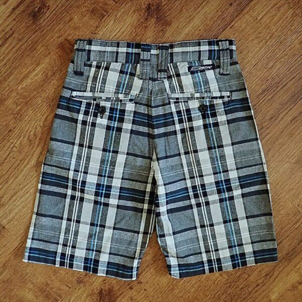 Size 4 Wave Zone Black & White Plaid Casual Shorts EUC - Image 2