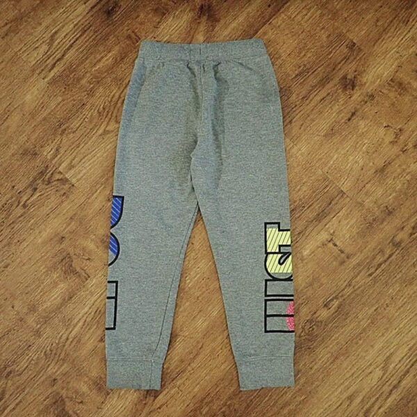 Size 5/6 Nike 'Just Do It.' Grey Marled Trackpants GUC - Image 2