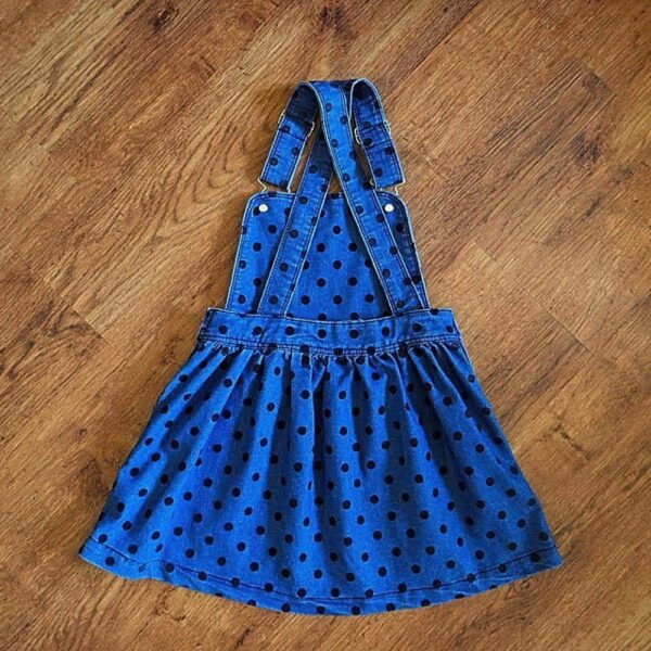 Size 6 Anko Blue Stretch Denim Pinafore Dress EUC - Image 2