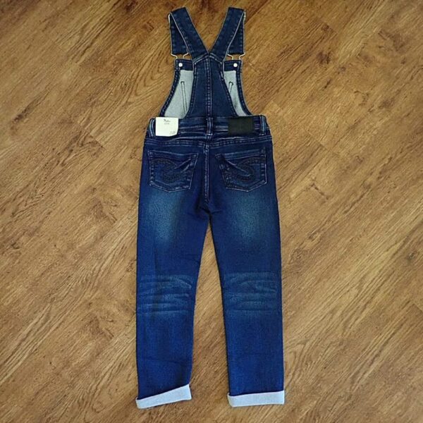 Size 6 Dark Navy Stretch Denim Overalls by Silver Jeans Co NOS - Image 2