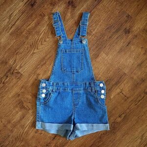 Size 7 Anko Blue Stretch Denim Shortalls EUC
