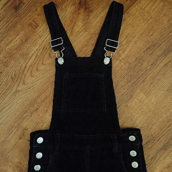 Size 7 Breakers Heavyweight Black Corduroy Overalls EUC - Image 3