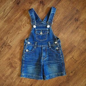 Size 7 Heavyweight Blue Denim Shortalls GUC