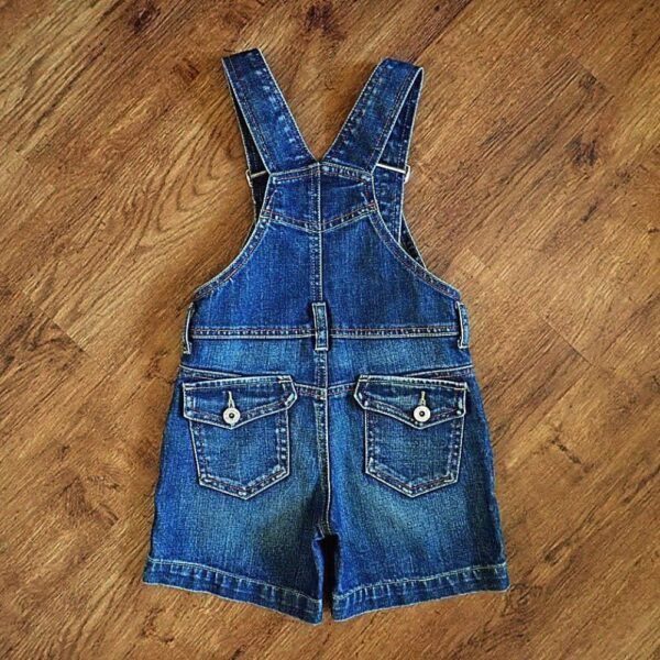 Size 7 Heavyweight Blue Denim Shortalls GUC - Image 2