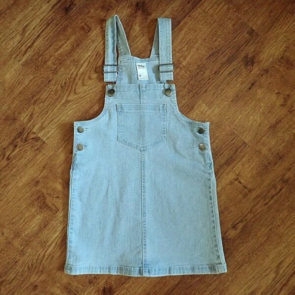 Size 8 Anko Light Blue Stretch Denim Pinafore Dress EUC