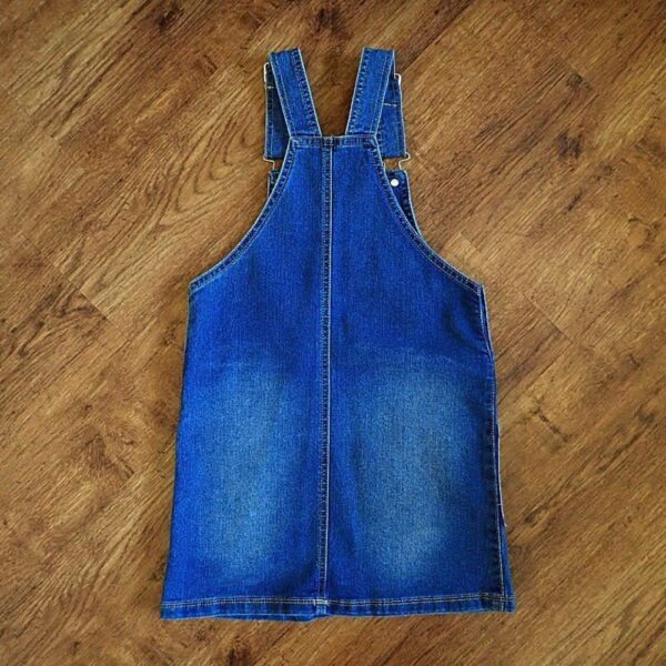 Size 8 Miss Understood Blue Stretch Denim Pinafore Dress EUC - Image 2
