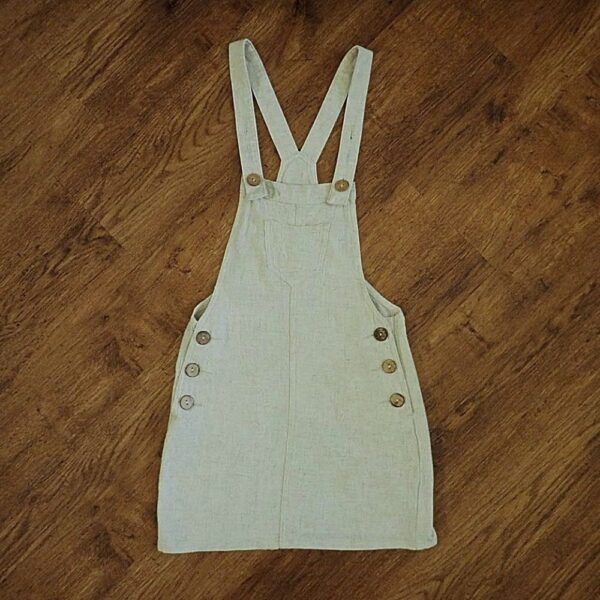 Size 8 Mooloola Lightweight Linen-Blend Pinafore Dress EUC
