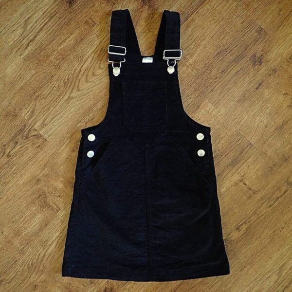 Size 9 Anko Black Corduroy Pinafore Dress NOS