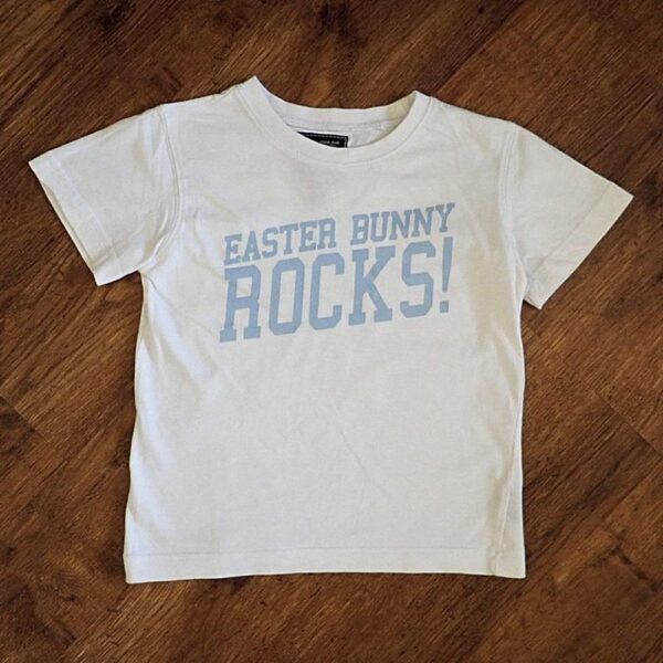 Size 4/5 Cotton On 'Easter Bunny Rocks!' Vintage Tee EUC