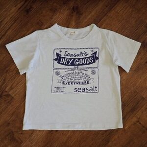 Size 4/5 Seed Navy & White 'Seasalt's Dry Goods' Tee EUC