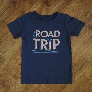 Size 4 Anko Blue & Terracotta-Coloured 'Road Trip' Tee EUC