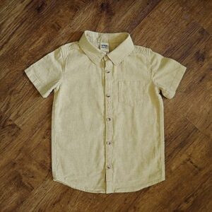 Size 4 Anko Fawn Coloured Linen-Blend Short Sleeve Shirt EUC