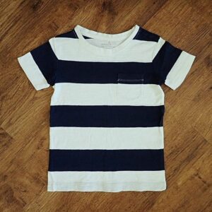 Size 4 Anko Navy & White Block-Striped Tee EUC