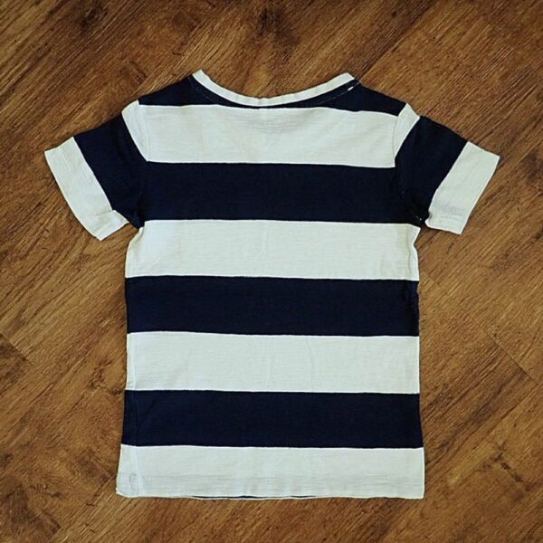 Size 4 Anko Navy & White Block-Striped Tee EUC - Image 2