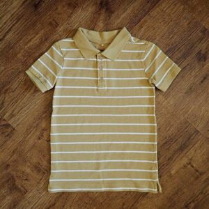 Size 4 Anko Block-Striped Toffee-Coloured Polo Shirt NOS