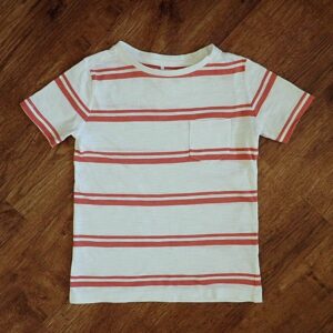 Size 4 Anko White & Terracotta Block-Striped Tee EUC