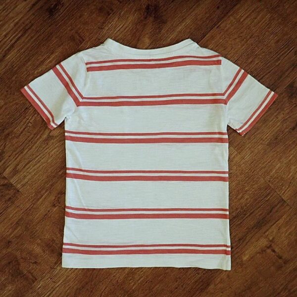 Size 4 Anko White & Terracotta Block-Striped Tee EUC - Image 2