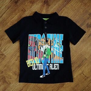 Size 4 Ben10 'Hero Time' Black Polo Shirt NOS