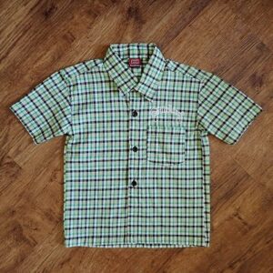 Size 4 Billabong Plaid-Check Short Sleeve Shirt NOS