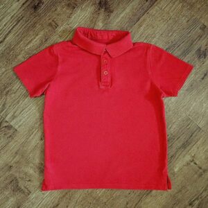 Size 4 Boys Plain Red Polo Shirt GUC