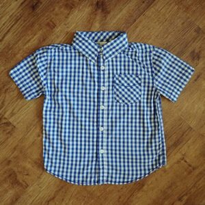 Size 4 Cotton On Kids Blue & White Gingham Short Sleeve Shirt EUC