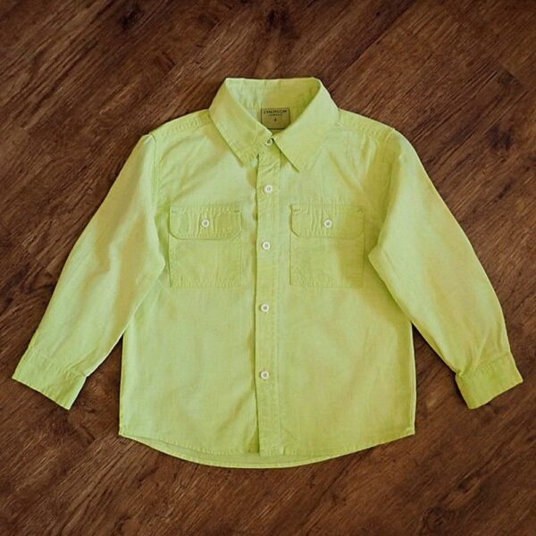 Size 4 Emerson Junior Lime Coloured Long Sleeve Shirt EUC