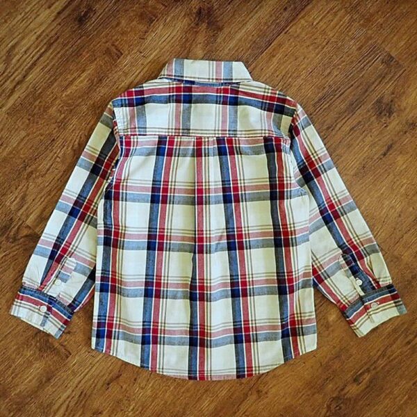 Size 4 Gymboree Red & Navy Plaid Long Sleeve Shirt NOS - Image 2
