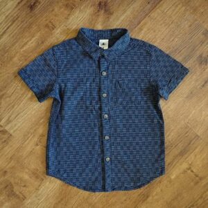 Size 4 H&T Charcoal Cross-Hatched Short Sleeve Shirt EUC