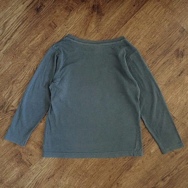 Size 4 H&T Grey & White 'Awesome' Long Sleeve Tee EUC - Image 2