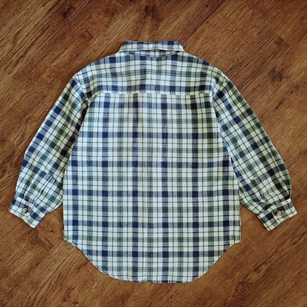 Size 4 Nuggets Blue & Green Plaid Long Sleeve Shirt NOS - Image 2