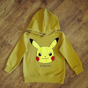 Size 4 Pokemon Mustard Coloured 'Pikachu' Hoodie NOS