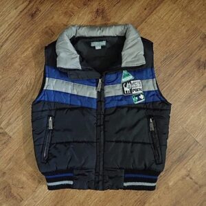 Size 4 Pumpkin Patch Medium Weight Black Quilted Puffer Vest EUC