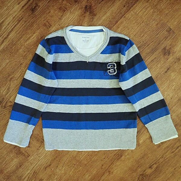 Size 4 Pumpkin Patch Block-Striped Pullover EUC