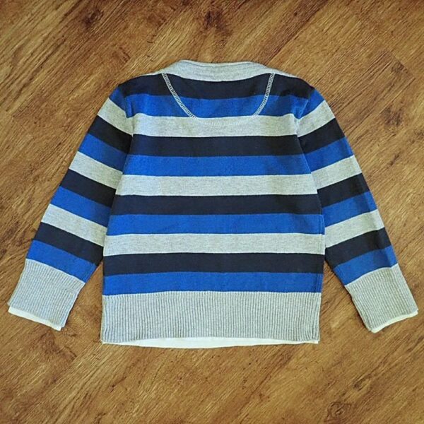 Size 4 Pumpkin Patch Block-Striped Pullover EUC - Image 2