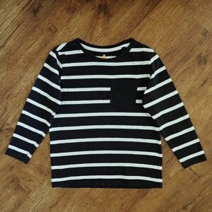 Size 4 Tilt Black & White Block-Striped Long Sleeve Tee EUC